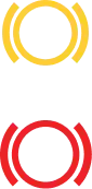 Two hand-drawn rings: a yellow ring at the top and a red ring below it, both set against a black background.