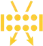 A simple yellow sun icon with rays extending outward, set against a transparent background.