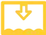 A yellow rectangle with a black square inside it. Within the black square is a gray downward arrow with a yellow check mark shape overlapping the top of the arrow.