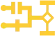 Abstract geometric pattern with yellow, black, and gray rectangles and squares arranged in a maze-like, interconnected design.