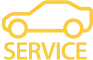 Yellow outline of a car above the word SERVICE in bold yellow letters, suggesting automotive or car maintenance services.