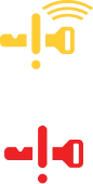 Pixel art of two keys: a yellow key with wings at the top and a red key below it, both outlined in gray and oriented horizontally, set against a transparent background.