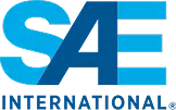 SAE International logo with large blue letters SAE above the word International in smaller blue font.