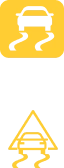An exclamation mark inside a yellow triangle below a yellow rectangle with a horizontal black line, on a black background.