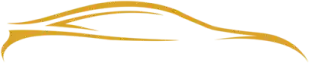A simple, stylized outline of a car in gold and black, with a sweeping gold curve representing the roof and hood above a black base, suggesting the side profile of a car.